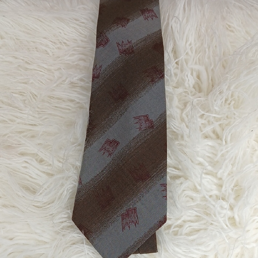 Giorgio Armani Brown and Gray Patterned Tie